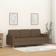 Sofy i kanapy - Sofa 3-osobowa, brązowa, 180 cm, tapicerowana tkaniną - miniaturka - grafika 1