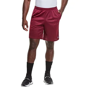 Champion Męskie szorty, męskie spodenki gimnastyczne z siateczki, lekkie spodenki sportowe (regularne lub duże i wysokie), Bordeaux Red C Patch Logo, M - Spodenki damskie - miniaturka - grafika 1