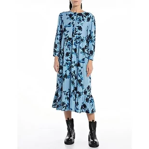 Replay damska sukienka maxi, 010 Avio/Blue, XL - Sukienki - miniaturka - grafika 1