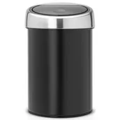 Kosze na śmieci - Brabantia Kosz na śmieci z pokrywą Touch Bin, czarny, 3 l - miniaturka - grafika 1
