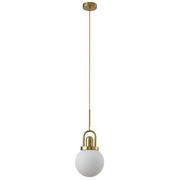 Lampy sufitowe - KKS LAMPA wisząca szklana OPRAWA ball ZWIS kula złota biała KKSMP0093 - miniaturka - grafika 1