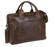 Torby męskie - Skórzana męska torba na laptop brødrene r03xl jasny brąz - miniaturka - grafika 1