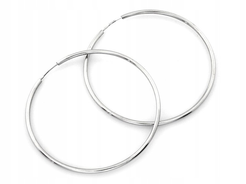 Modne kolczyki srebrne pr 925 koła 40mm szarnir 2.25g dla kobiet na prezent