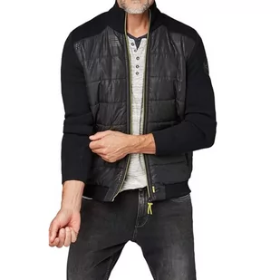 Sweter męski Tom Tailor Zip-Jacket With Nylon Detalis rozsuwany-S - Swetry męskie - miniaturka - grafika 1