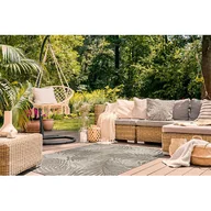 Dywany - DYWAN SZNURKOWY SIZAL FLOORLUX 20504 LIŚCIE szampański / ciemnoszary DŻUNGLA Beżowy, 60x110 - miniaturka - grafika 1