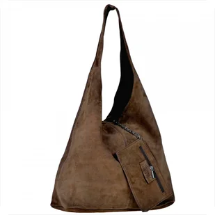 Torebka skórzana shopper taupe worek - Plecaki worki - miniaturka - grafika 1