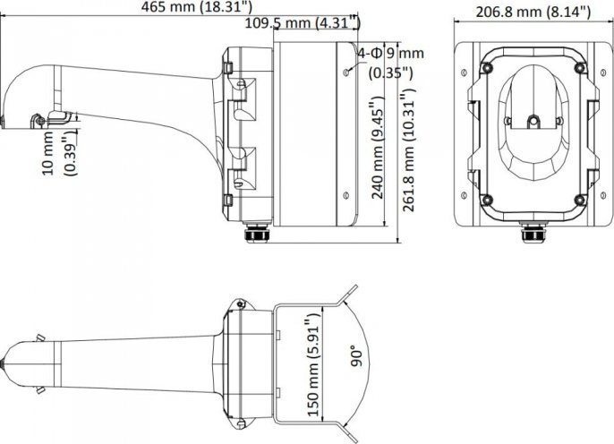 Hikvision DS-1604ZJ-corner adapter narożny z uchwytem do kamer obczerwonyowych