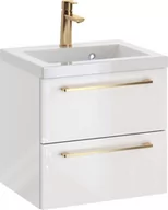 Szafki łazienkowe - Szafka z Umywalką ROSEN 50 cm - Uchwyt Złoty - miniaturka - grafika 1