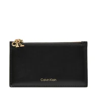 Portfele - Etui na karty kredytowe Calvin Klein Ck Zip Cardcase 6Cc LV04F1076G Czarny - miniaturka - grafika 1