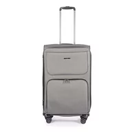 Walizki - Stratic Bendigo Light+ miękka walizka podróżna na kółkach, zamek TSA, 4 kółka, możliwość rozszerzenia, Silver, 72 cm, M - miniaturka - grafika 1