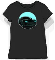 Koszulki i topy damskie - Koszulka damska czarna z motywem Dodge w turkusie XL - miniaturka - grafika 1