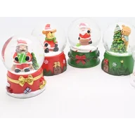 Ozdoby bożonarodzeniowe - Kula śnieżna szklana 6 cm mix wzorów czerwony / zielony - miniaturka - grafika 1