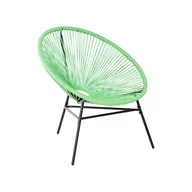 Fotele i krzesła ogrodowe - Beliani Krzesło rattanowe zielone ACAPULCO 72317 - miniaturka - grafika 1