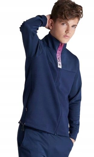 Siksilk Granatowa Bluza Dziecięca Z Długim Rękawem I Zamkiem 164 K_A