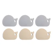 Zabawki do kąpieli - Filibabba Mini maty silikonowe do kąpieli 6 szt. Whales Blue Mix - miniaturka - grafika 1