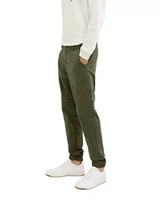 TOM TAILOR Męskie Spodnie cargo o regularnym kroju 1033886, 10920 - Deep Forest Green, XL - Spodenki męskie - miniaturka - grafika 1