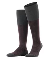Skarpetki męskie - FALKE Mężczyźni Skarpety Oxford Stripe M SO Bawełna z wzorem 1 Para, Szary (Anthracite Melange 3096), 45-46 - miniaturka - grafika 1