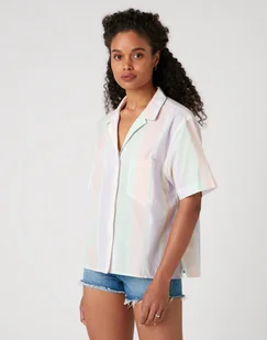 KOSZULA DAMSKA WRANGLER CUBAN SHIRT PASTEL VIOLET W5R36SP26 112130307 - Wrangler - Koszule damskie - miniaturka - grafika 1