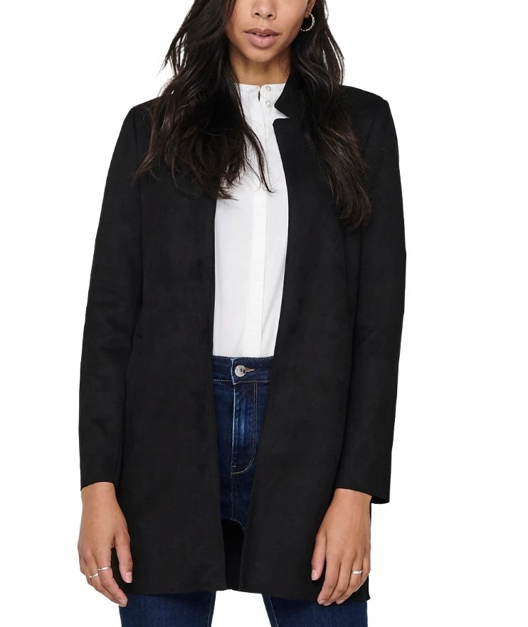 ONLY PŁASZCZ CIENKI Z DŁUGIM RĘKAWEM CZARNY M 17BA