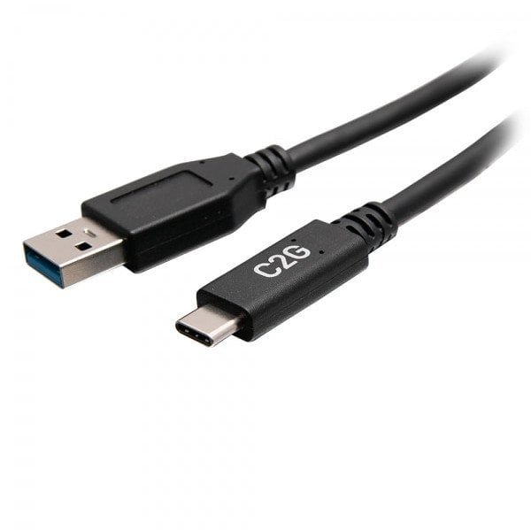 C2G 6in USB-C to USB-A SuperSpeed USB 5Gbps Cable M/M - USB-Kabel - USB Typ A M zu 24 pin USB-C M - USB 3.2 Gen 1 - 30 V - 3 A - 15 cm - geformt - Schwarz