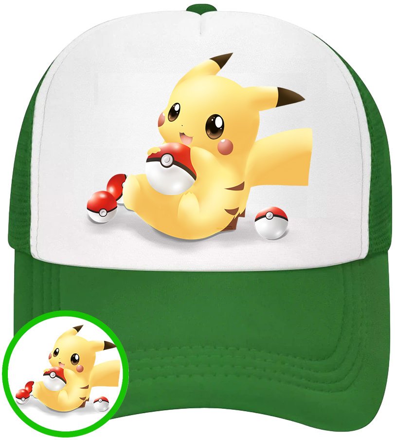 CZAPKA Z DASZKIEM POKEMON PIKACHU DLA DZIECI SIATKA