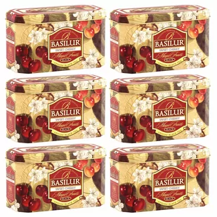 BASILUR SWEET CHERRY czarna herbata cejlońska w saszetkach, w ozdobnej puszce 20x2 g x6 - Herbata - miniaturka - grafika 1