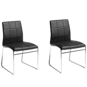 Krzesła - Zestaw 2 krzeseł do jadalni ekoskóra czarny KIRON - miniaturka - grafika 1
