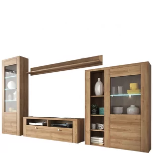 Meblościanka ..10 TYP-10 Larona Helvetia Wieruszów Dąb Riviera Jasny - Inne meble do salonu - miniaturka - grafika 1