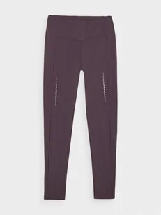 Damskie legginsy do biegania 4F 4FWAW24TFTIF266 - fioletowe - Spodnie sportowe damskie - miniaturka - grafika 1