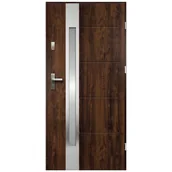 Drzwi zewnętrzne - Isoxa Drzwi zewnętrzne stalowe wejściowe Bella Lako 68 orzechowym 80 prawe - miniaturka - grafika 1