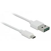 Kable komputerowe i do monitorów - Delock Kabel Micro USB AM-BM DUAL EASY-USB 1m White 84807 - miniaturka - grafika 1