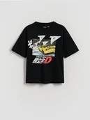 Koszulki dla chłopców - Reserved - T-shirt Initial D - czarny - miniaturka - grafika 1