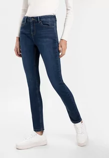 Spodnie damskie - Klasyczne damskie jeansy rurki D-KELLY 28 - Volcano - grafika 1