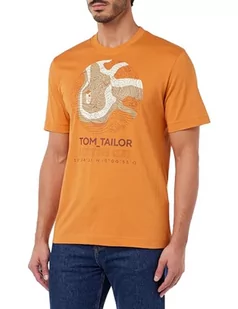 TOM TAILOR T-shirt męski, 32243 – Tomato Cream Orange, M - Koszulki męskie - miniaturka - grafika 1