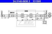 Przewody hamulcowe - Przewód hamulcowy elastyczny ATE 24.5140-0650.3 - miniaturka - grafika 1