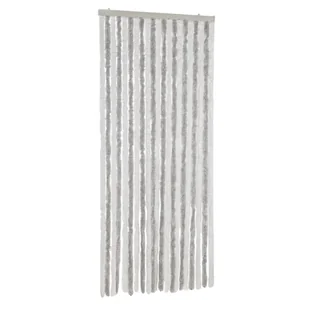 vidaXL Zasłona Fly jasnoszara i biała 90x220 cm szenilowa - Zasłony - miniaturka - grafika 1
