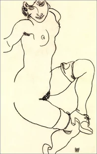 Seated Nude in Shoes and Stockings, Egon Schiele - plakat Wymiar do wyboru: 21x29,7 cm - Plakaty - miniaturka - grafika 1