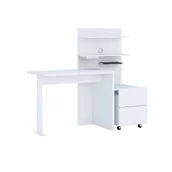 Biurka - Biurko komputerowe CUUBA białe kontenerek półki - miniaturka - grafika 1