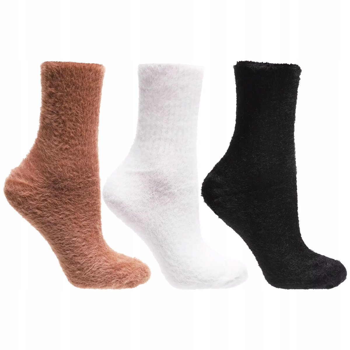 3X SKARPETY DAMSKIE WYSOKIE OCIEPLANE FUTRZANE UROCZE MORAJ 35-38