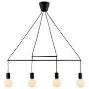 Lampy sufitowe - Candellux Lighting żyrandol czarny loft ALTO 34-70913 lampa wisząca widoczne żarówki zwis nad stół 34-70913 - miniaturka - grafika 1