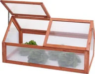 Szklarnie ogrodowe - Rama chłodnicza HWC-J45, szklarnia Podłoże do sadzenia roślin szklarniowych, drewno z certyfikatem bezstopniowo regulowane 108x57x54cm ~ brązowy - miniaturka - grafika 1