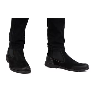 Sztyblety męskie skórzane wsuwane 925MA SW czarne - Buty Olivier - Buty trekkingowe męskie - miniaturka - grafika 1