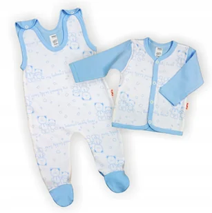 KOMPLET ŚPIOCHY Śpioszki + KAFTANIK Misie NIEBIESKIE 86 KLEKLE - Moda i Uroda OUTLET - miniaturka - grafika 1