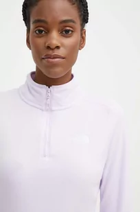 The North Face bluza sportowa 100 Glacier kolor fioletowy gładka NF0A855MPMI1 - Bluzy damskie - miniaturka - grafika 1