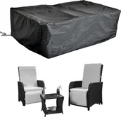 Pokrowce na meble ogrodowe - Mucola pokrowiec ochronny na meble ogrodowe plandeka zestaw kanapa sofa stół odporny na warunki atmosferyczne czarny - leżanka 132x114x104 - miniaturka - grafika 1