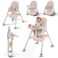 Krzesełka do karmienia - DZIECIĘCE KRZESEŁKO DO KARMIENIA KARMELEK 4W1 RÓŻOWE - miniaturka - grafika 1