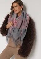 Apaszki i szaliki damskie - Różowo-Szary Szalik Bellaern - miniaturka - grafika 1