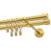 Karnisze - Karnisz DECASTYL Luna z kółkami Podwójny 400 cm Mosiądz - miniaturka - grafika 1