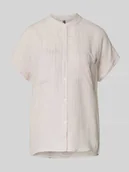 Bluzki damskie - Bluzka lniana o kroju relaxed fit z krótkim rękawem - miniaturka - grafika 1