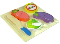 Zabawki AGD - Import LEANToys Drewniany Zestaw Warzyw Do Krojenia 4 Sztuki Marchewka Pomidor LT-10346-0 - miniaturka - grafika 1